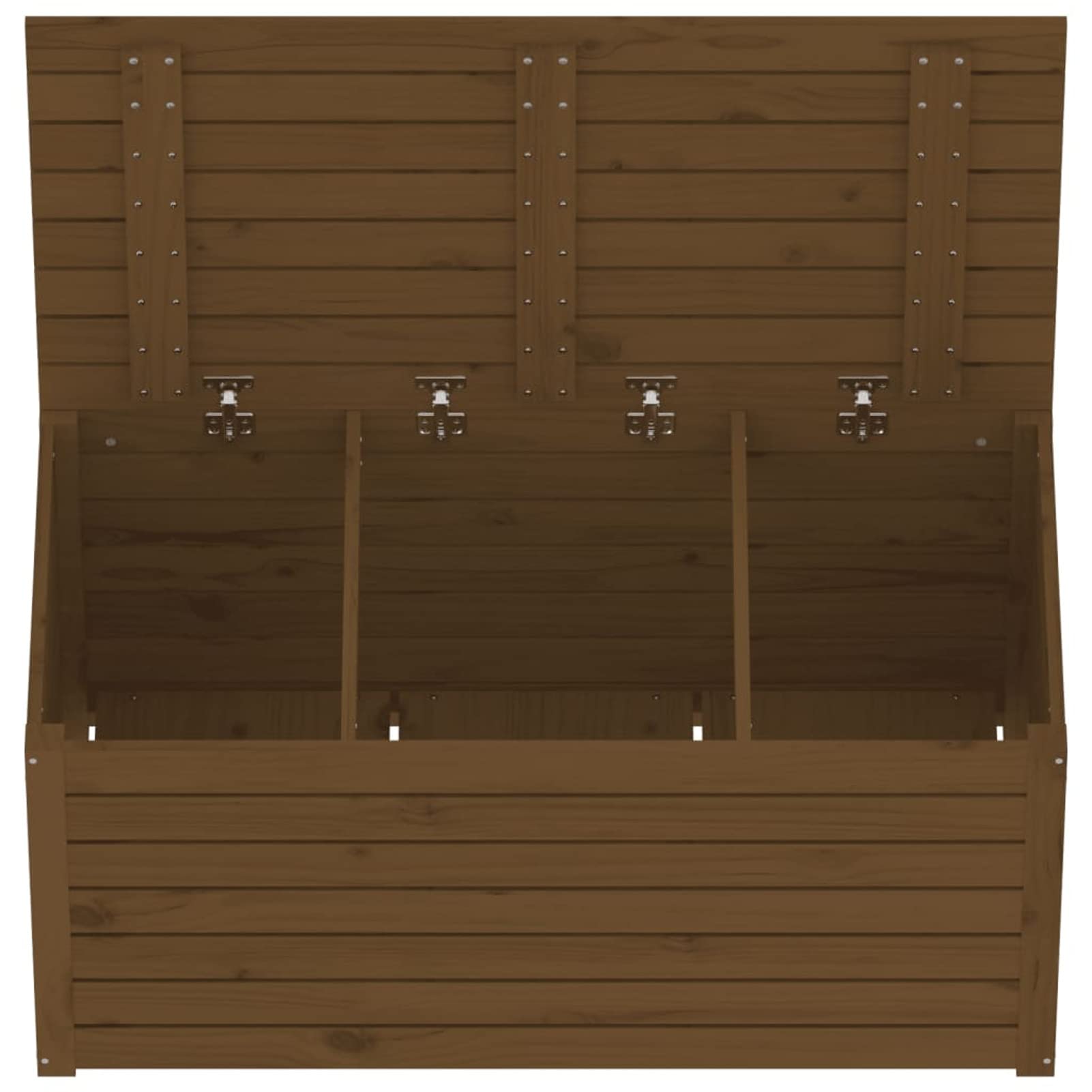 Baúl de jardín Madera Maciza Pino marrón Miel 101x50,5x46,5 cm, Arcon Exterior, Arcones para Patio, Baul Almacenamiento Exterior, Baúl para Terraza