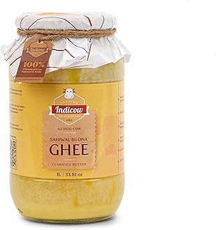 Indicow Organic Dairy Foods Pure Authentic A2 Ghee (1000ml(1ltr), Sahiwal)