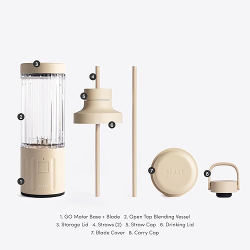 Miniatura 7 de Beast GO - Licuadora portátil inalámbrica de alta calidad para batidos y batidos, recipiente de mezcla de 22 onzas, mezcla hielo y frutas