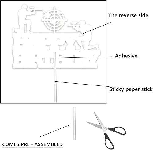Miniatura 3 de Decoración de pastel de cumpleaños para fiestas, paintball, purpurina colorida, juego de disparos, suministros para cabina de fotos para niñas o