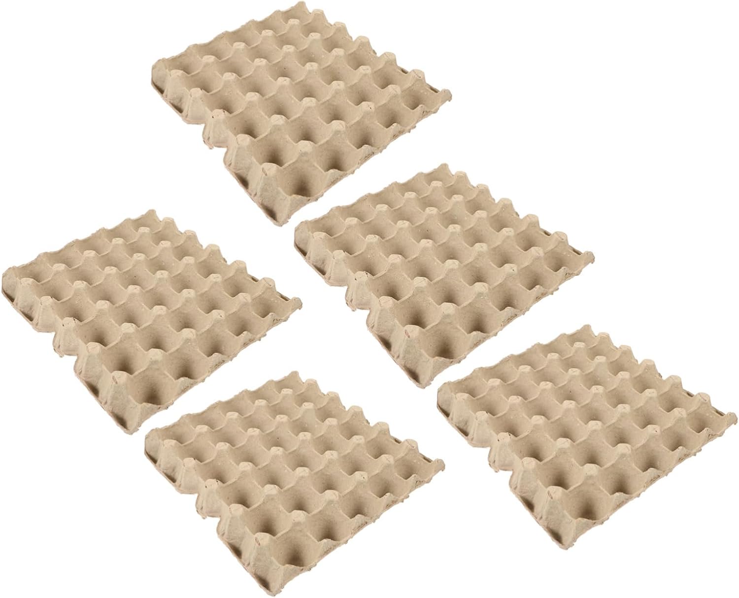 VOSAREA 5pcs Egg Flats Eco-friendly Paper Egg Trays Reusable Cases Container Plain Cartons
