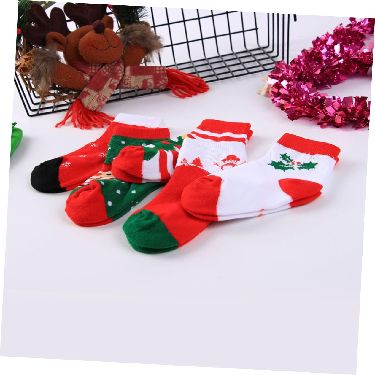 ABOOFAN 15 Paare Jungen Weihnachtssocken Jungen Socke Wintersocken Für Neuheit Festliche Elch Lustige Kinder Mädchen Schneeflocken Gemütlich