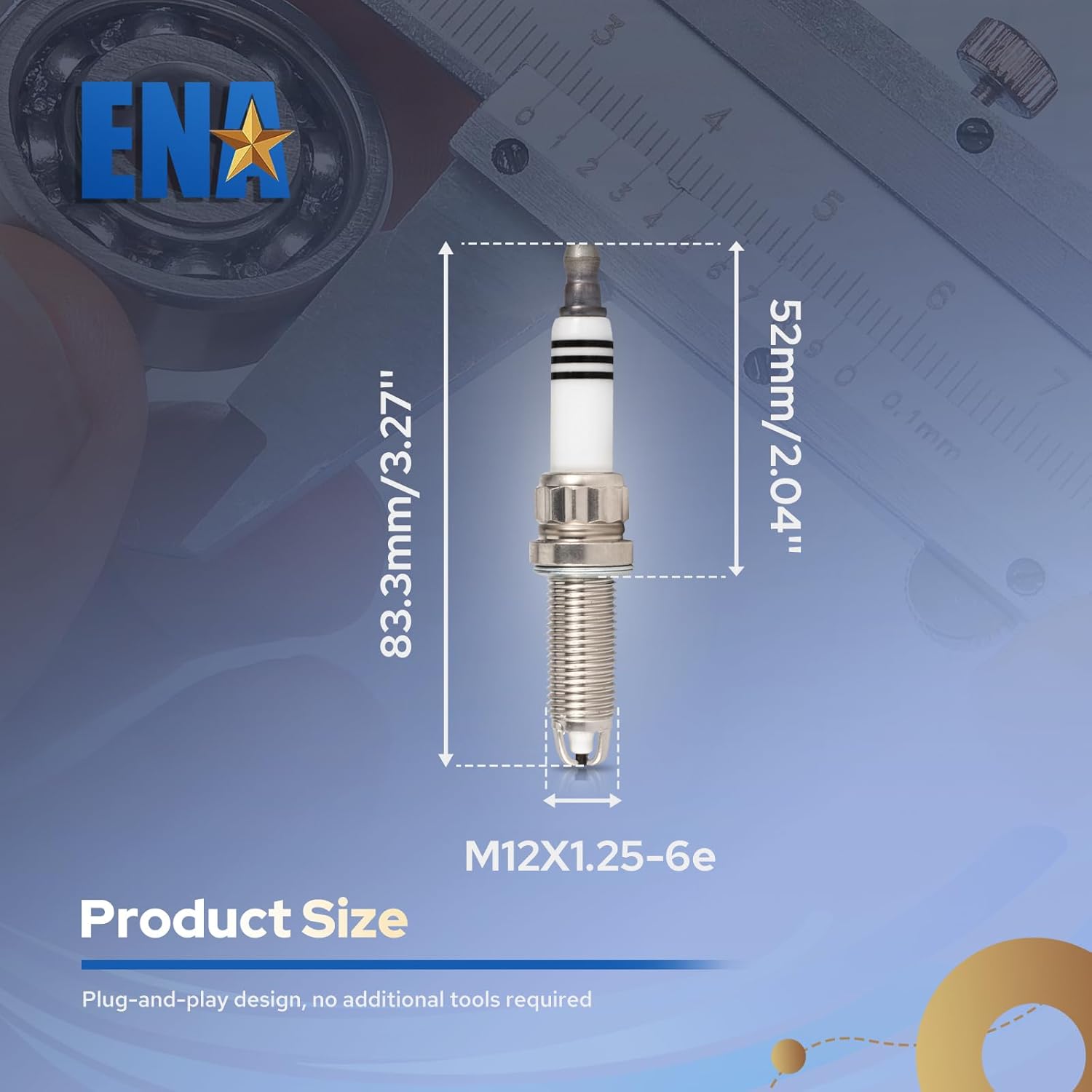 ENA Set of 6 Spark Plug Compatible with BMW 1 Series M 335is 335xi 535xi 740i 740Li X6 Z4 335i 535i xDrive 2007 2008 2009 2010 2011 2012 2013 2014 3.0L 4.4L 6.0L Replacement for ZGR6STE2 79159