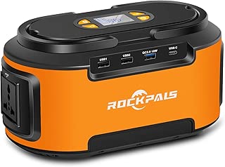 Rockpals Portable Power Station, 222Wh Gas Free Generator, 60000 Lithium Power Supply with 110V/200W AC Outlet, QC3.0 USB,12V DC Ports, Solar Generator for CPAP Outdoors Camping Travel Fishing Hunt - coolthings.us