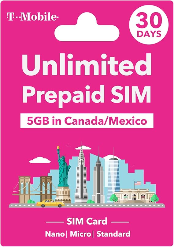 T Mobile Prepaid SIM Card USA Unlimited Data in 4G/LTE and Talk in