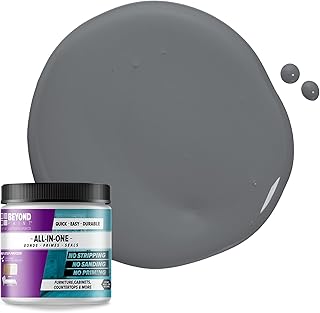 Beyond Paint All-in-One Refinishing Paint, No Sanding, Matte Finish for Cabinets, Countertops, Furniture and Doors, 1 Pint, Pewter