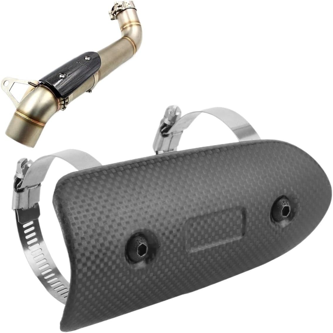 Carbon Fiber Motorcycle Heat Exhaust Heat Guard Universal Exhaust Mid Pipe Heat Guard Kit for Ka&wasaki Heat Shield Wraps