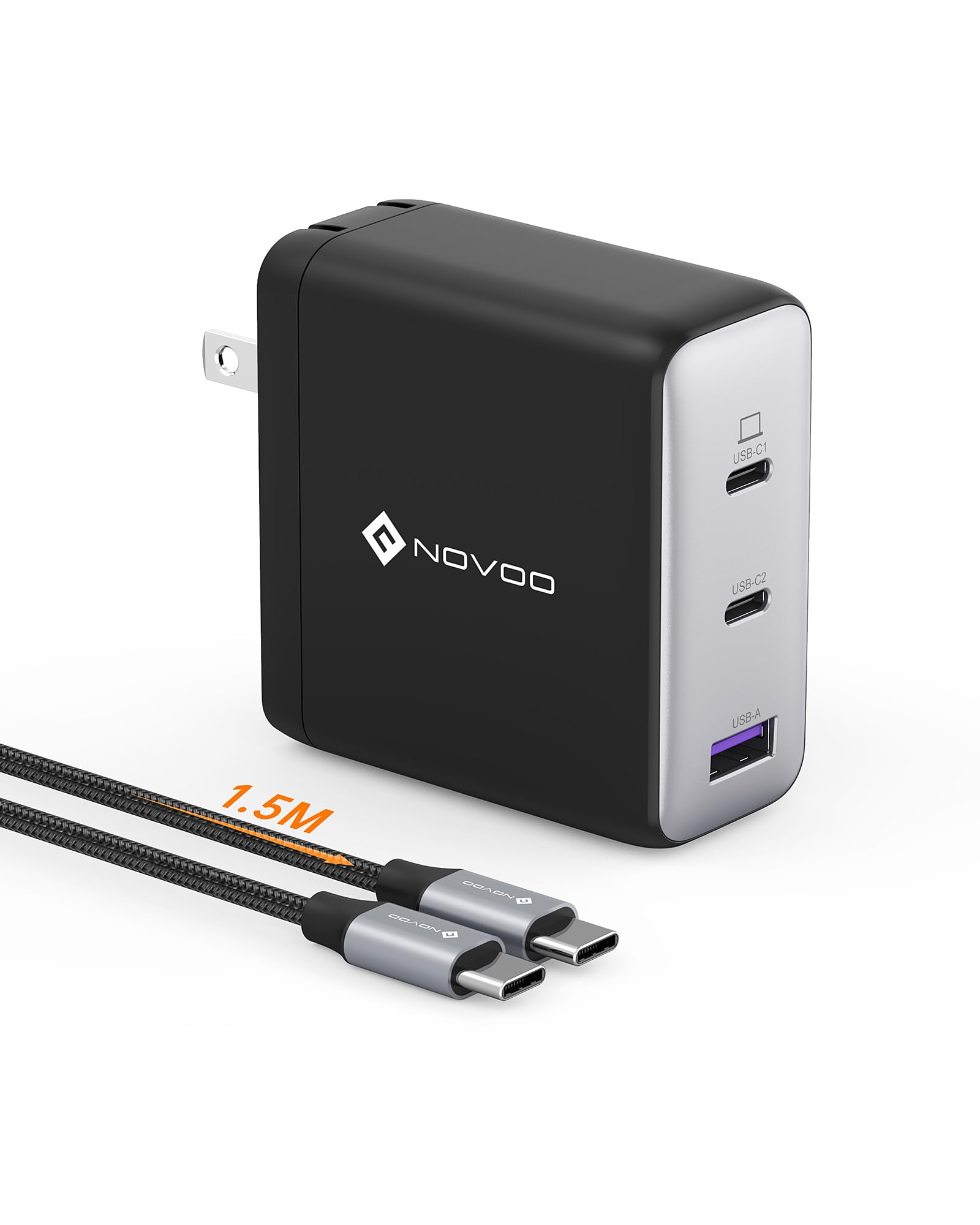 100W USB C Charger, 120W MacBook Pro Charger, 3-Port GaN Fast Charger with PD3.0, PPS, for MacBook pro & Air, ipad Air, iPhone 15, iPad, Laptops and