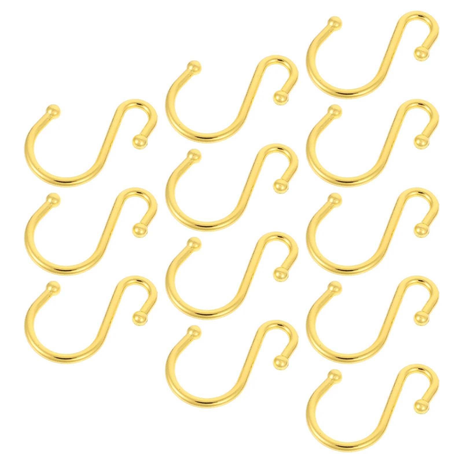 Shower Curtain Hooks 12Pcs Zinc Alloy Metal Curtain Hooks S Shaped Shower Rings For Bathroom Rod Hangings Hangers