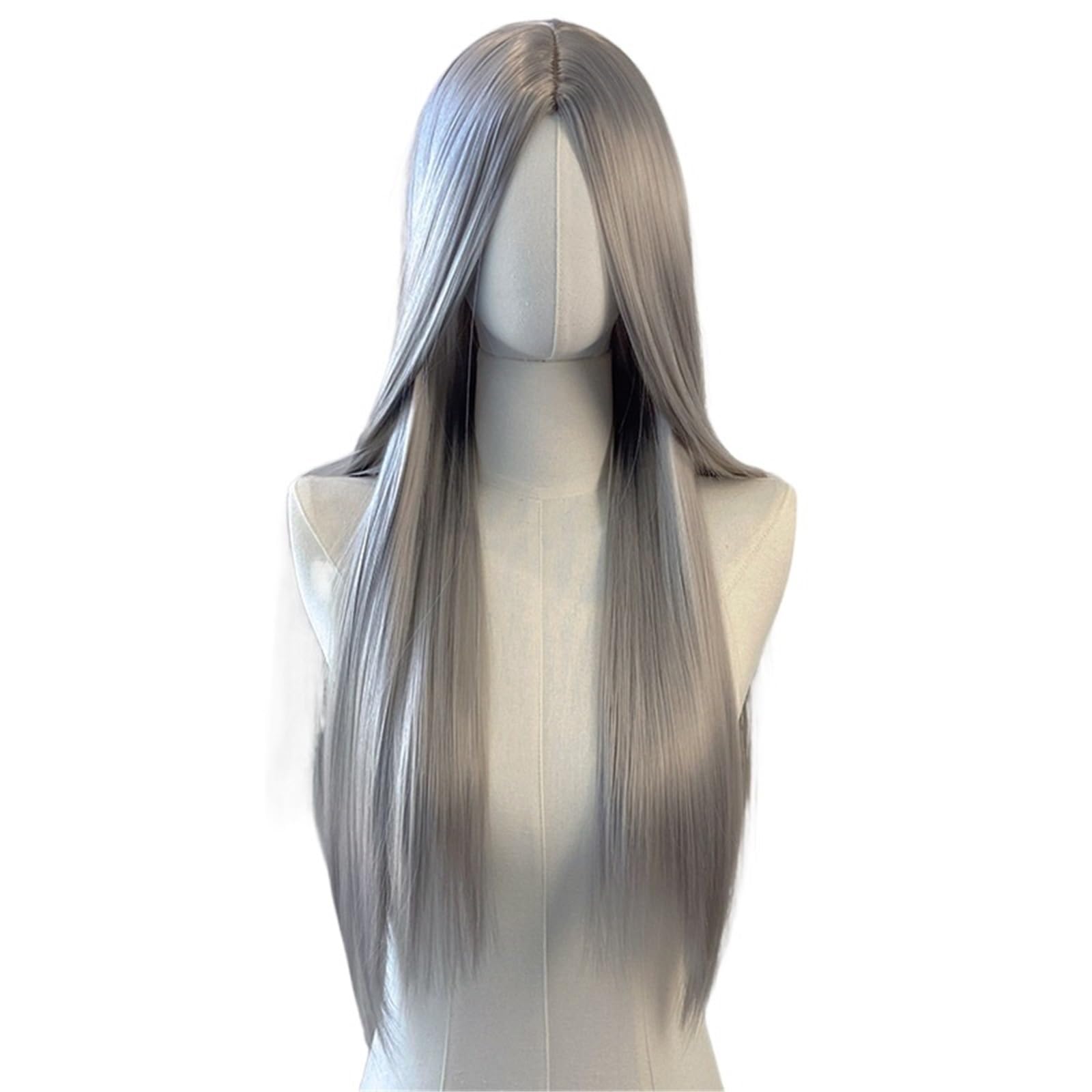 XUJUAN-0227 Women Wig Ladies' Mid Length Straight Hair Wig, Suitable For Daily And Party Use(Gris)