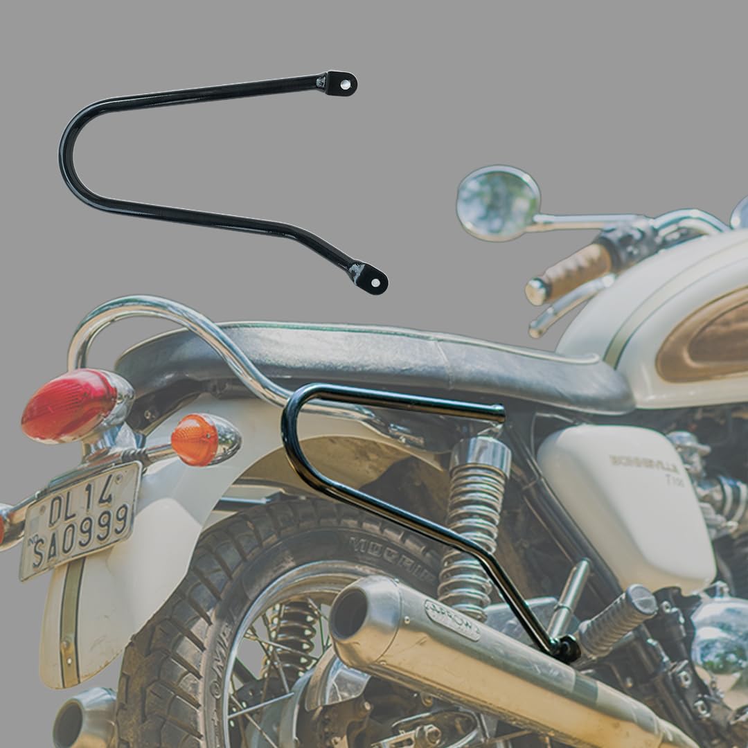 Photo 1 of Trip Machine Company Saddle Stays Compatible with Triumph Bonneville Motorcycles Side Pannier Rails Saddlebag Support Bars, Heavy Duty Mild Steel Mount Brackets, Touring Luggage Support