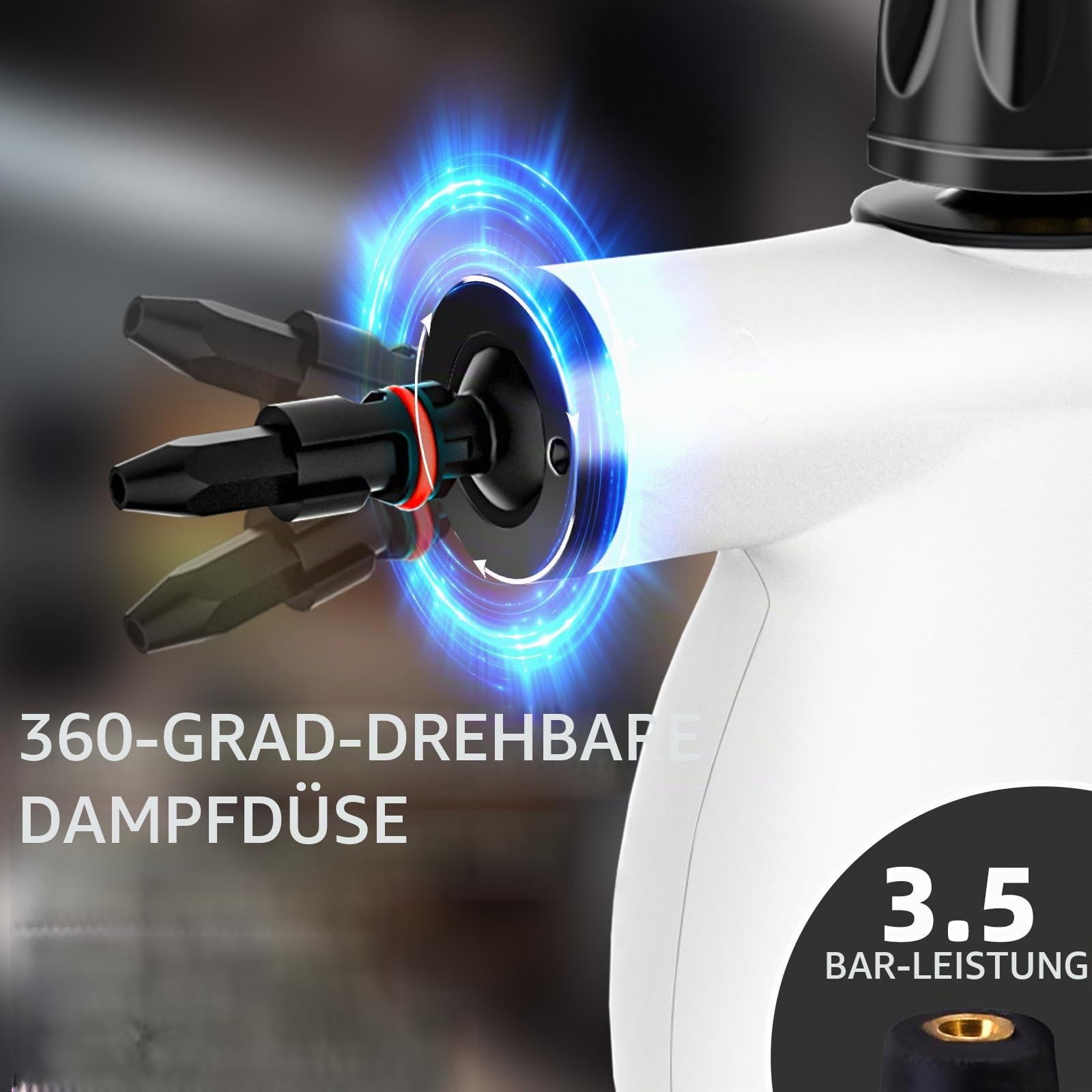 Dampfreiniger Handgerät, Handdampfreiniger 350ML 1300W Reinigungsdampfer, Tragbarer Mehrzweck-Dampfreiniger mit Sicherheitsschloss und 12-teiligem Zubehör-Set zum Entfernen von Schmutz, Fett