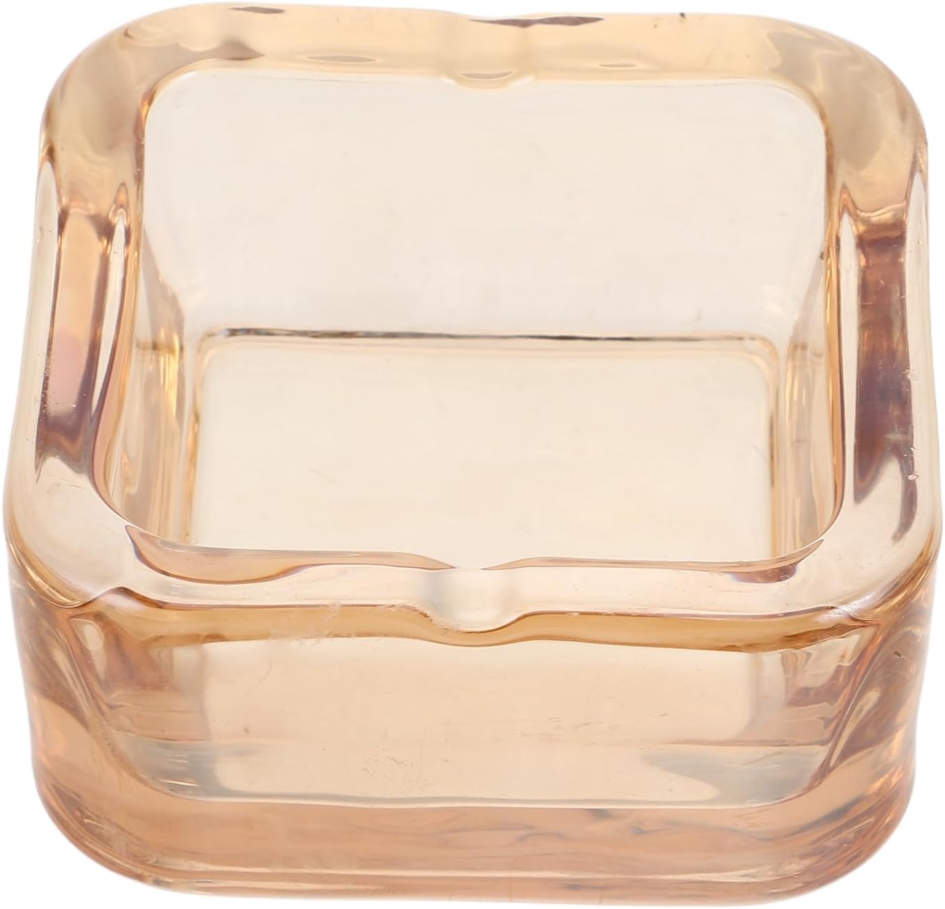 SHINEOFI Glass Ashtray for Car and Home, Amber Decorative Ashtray with Lid, Portable Smokeless Glass Ash Tray for Office, Patio, and Indoor Use