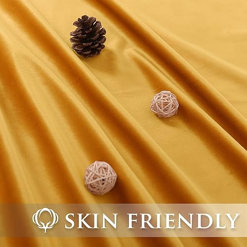 Miniatura 7 de StangH Cortinas de terciopelo con cenefa de cascada para dormitorio, cenefas de privacidad con bolsillo para barra dorada cálida con borlas de