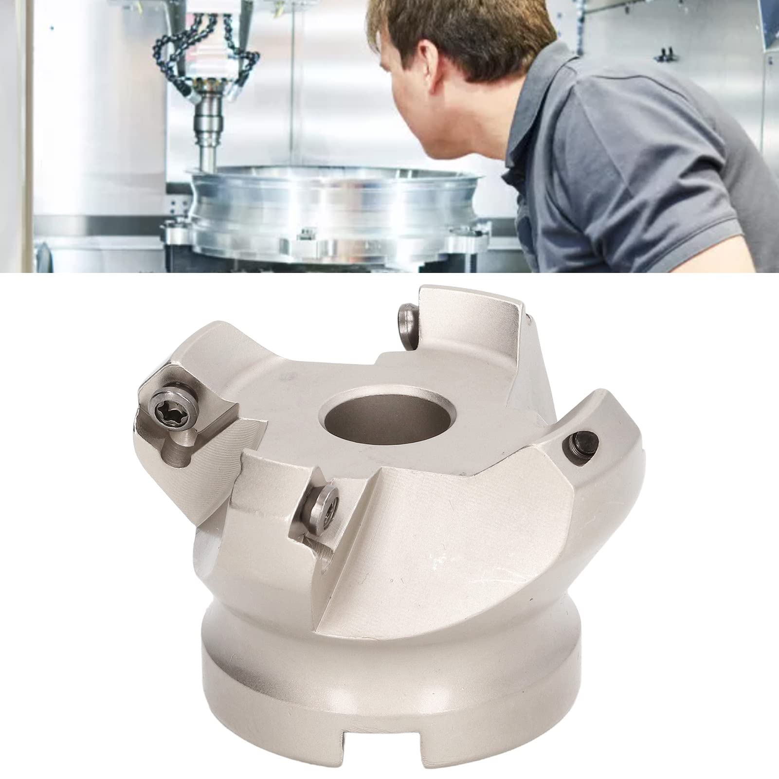 Fraise à face CNC, fraise à 4 cannelures, ensemble d’accessoires pour outils de coupe de tour pour SEKT1204, fraise à face de haute précision pour l’usinage des métaux