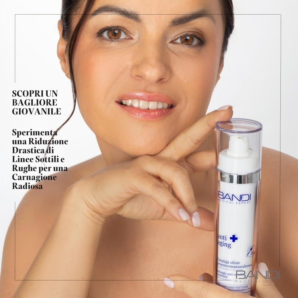 Bandi - Crema Rassodante Viso Anti-rughe con Rame GHK-Cu Idratante e Rigenerante Emulsione Potente per una Pelle Liscia Tonica ed Elastina con Molecole Neuromodulanti