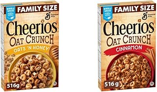 Cheerios Oat Crunch Oats 'N Honey Cereal, 516 Grams & Oat Crunch Cinnamon Cereal, 516 Grams