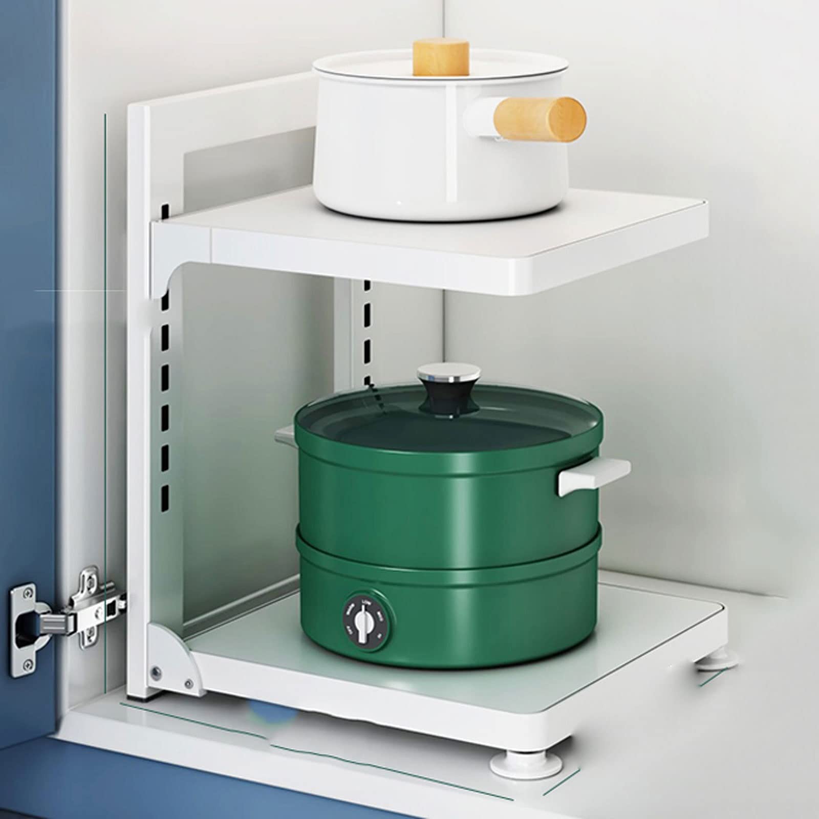 Étagère de rangement sous évier à 2 niveaux, étagère d'angle de cuisine, support d'assiettes, organisateur de placard, organisateur de comptoir de salle de bain, rangement de cuisine (couleur : noir