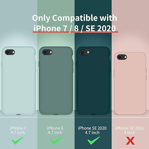 Miniatura 6 de Cordking Funda para iPhone SE 20222020, iPhone 7 8, funda ultradelgada de silicona a prueba de golpes con forro de microfibra suave, 4.7 pulgadas,