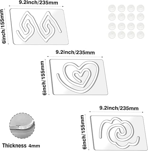 Miniatura 26 de Kapyoo Reglas y plantillas de acolchado Plantillas de acolchado para máquinas Plantillas de acolchado en forma de corazón en forma de corazón