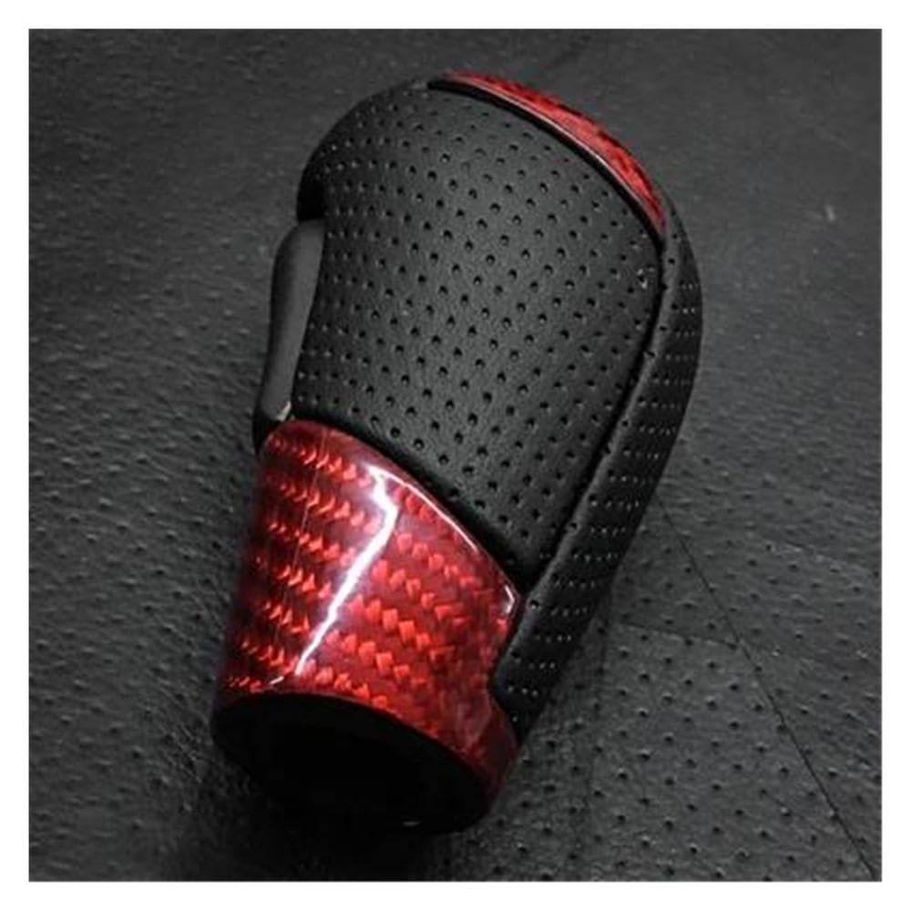 Hyasdbwe Red Real Carbon Fiber Car Gear Head Shift Knob Handle For Mazda 3 6 Bm Gj Cx-3 Cx-5 Ke Kf Cx8 Cx9 For Axela For Atenza Gear Shifter Parts(Red)