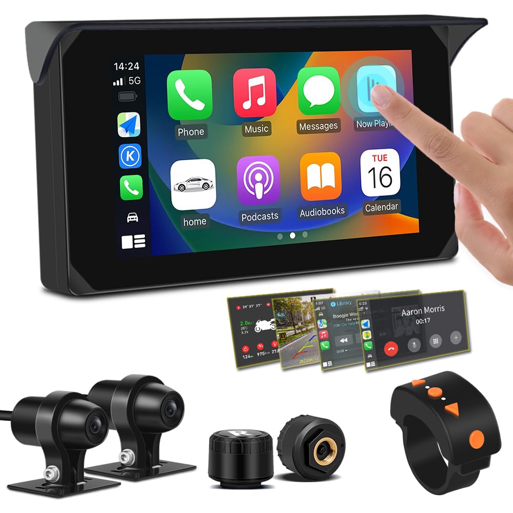 Amazon.com: VSYSTO Motorcycle Carplay Android Auto 5.0'' HD