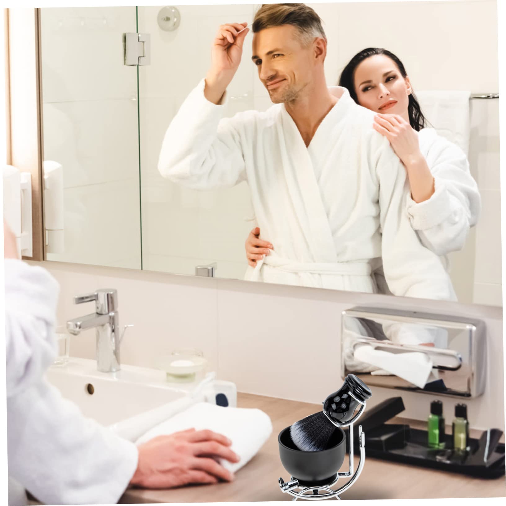 Healeved Pennello e Ciotola da Barba per Uomo Pennello per Barba Tazza per Ciotola per Kit da Completo
