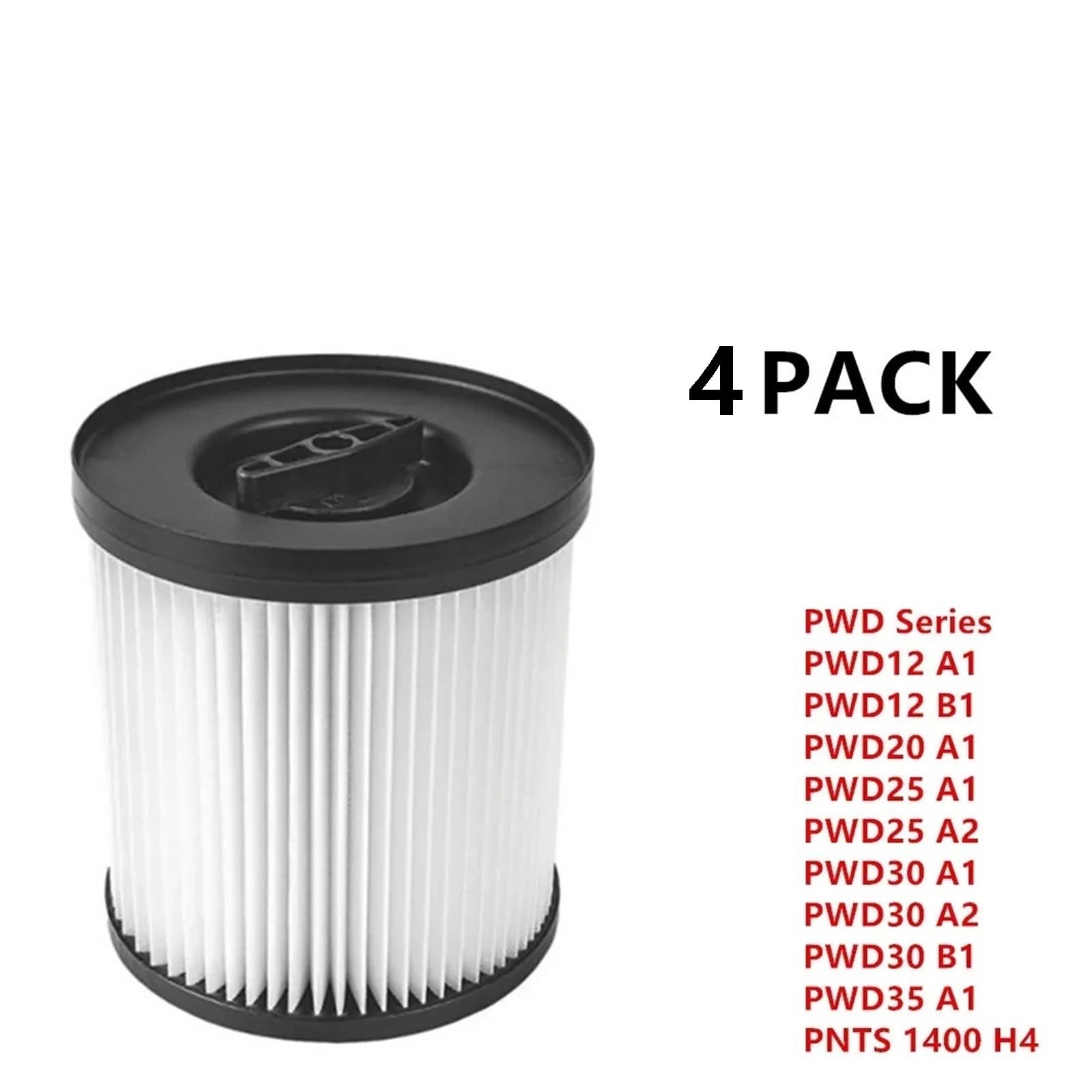 aspiradora 4 Paquete De Filtro HEPA De Vacío De Cartucho. Compatible con Parkside PWD Serie Húmedo Y Seco PWD12 PWD20 PWD25 PWD30 PWD35