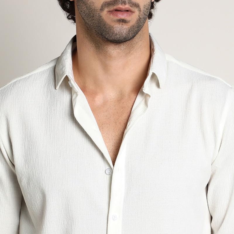 Image of CAHOOT Men's Shirt for Casual Wear | Mid-Rise | Regular Fit | Button Closure | Shirt Crafted with Comfort Fit for Everyday Wear