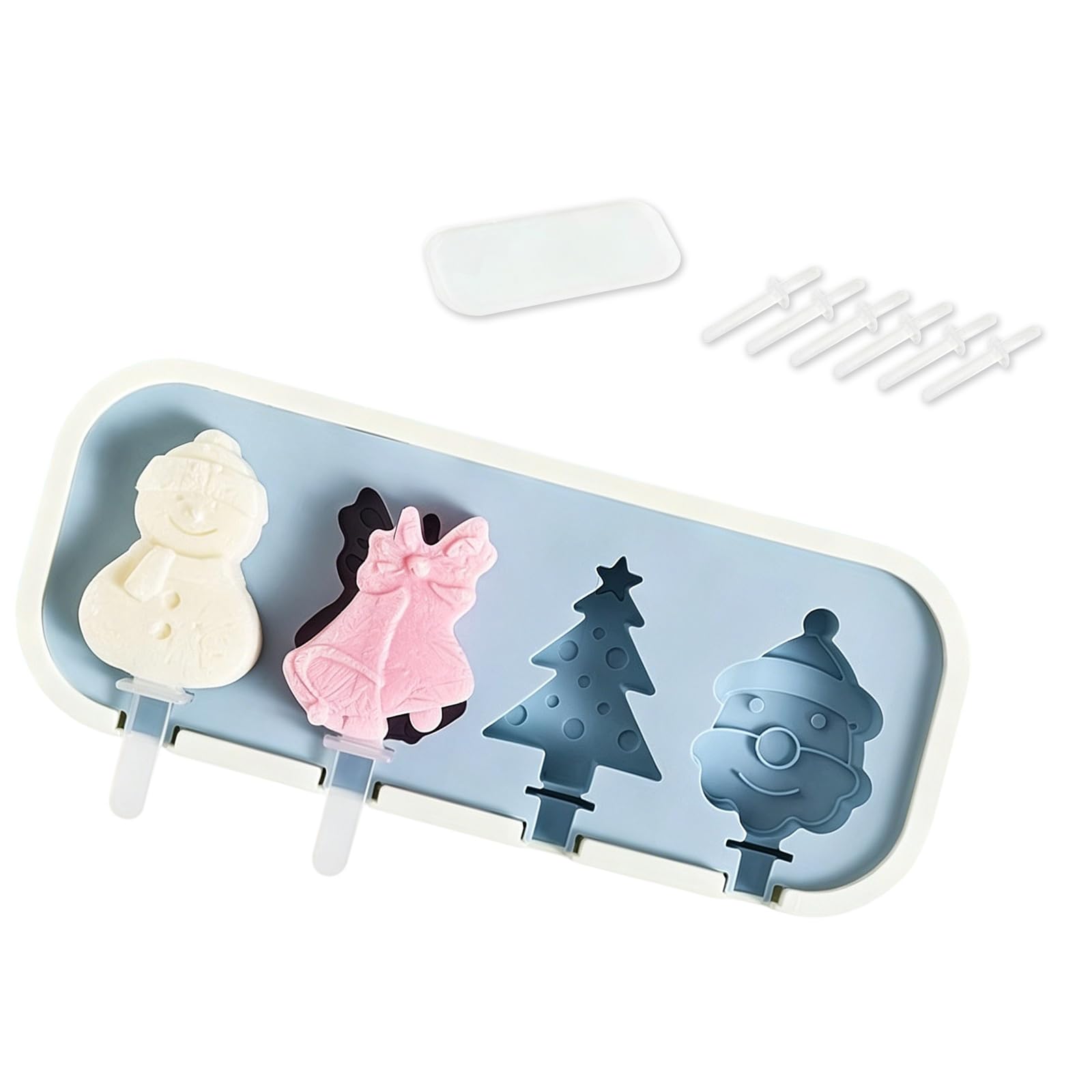 Tsophreniq Silicone Ice Cream Molds Set Easy Release Design and Fun Shape Popsicles Maker Cheese Stick Multipurpose Refrigerator Cast