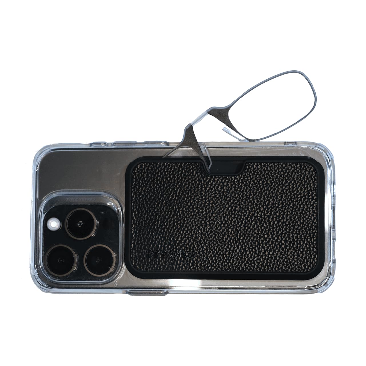 ThinOptics Readers with Magsafe Compatible Case - Armless On-Nose Reading Glasses - Slim Case Attaches to Phone
