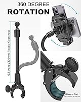 Vista 5 de Soporte de teléfono para bicicleta interior, cuello de cisne ajustable para bicicleta giratoria, cinta de correr, estacionario