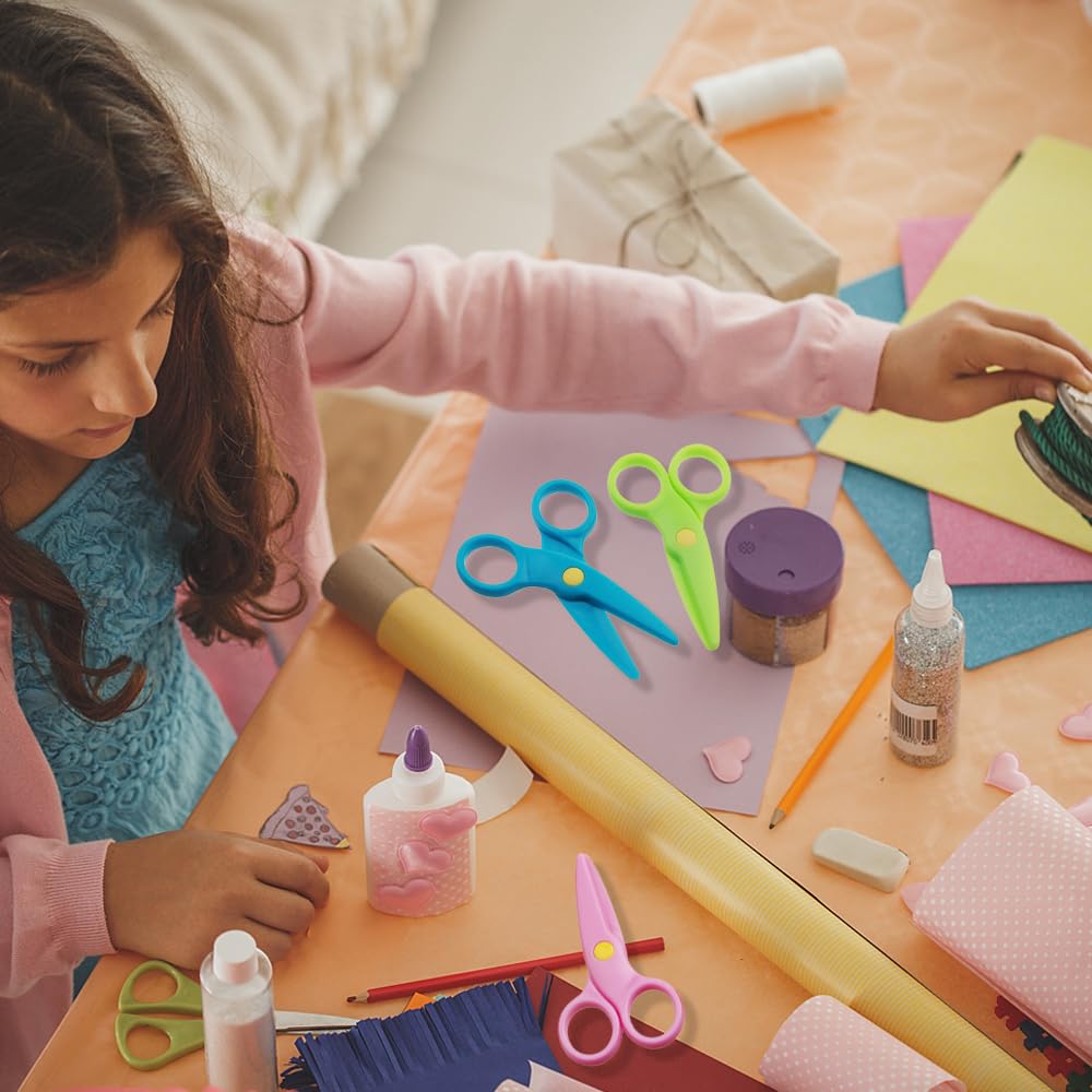 3 Pezzi Forbici di Sicurezza per Bambini, 10,7 cm Forbici per Carta in Plastica PP Forbici Prescolare per Bambini dai 2 Anni in Su,Forbici Artigianali per Bambini