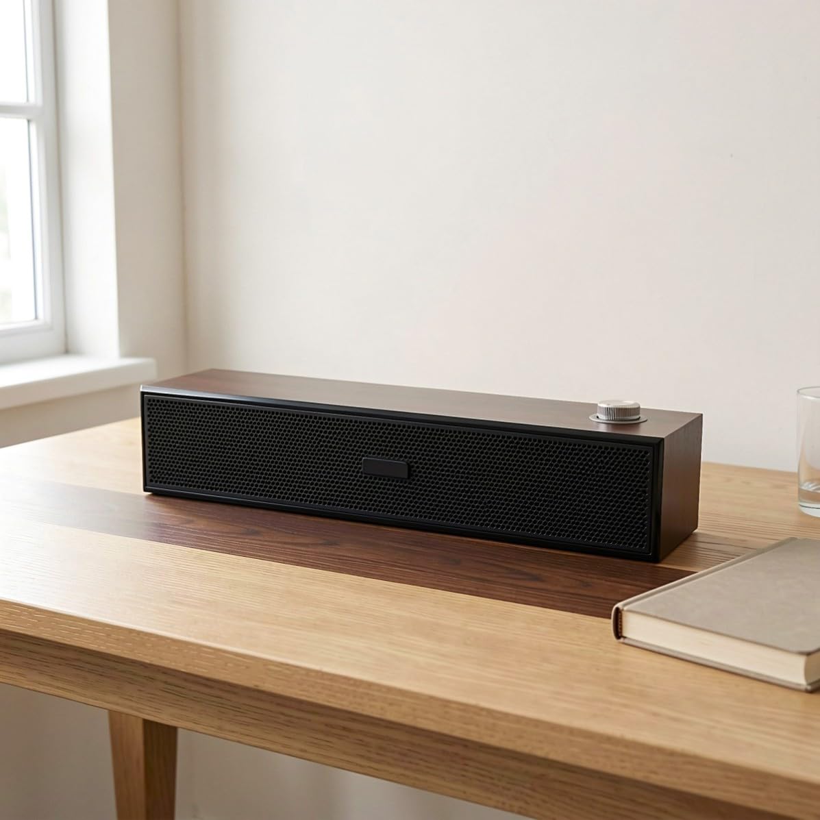 INOOMP Altavoz de Barra de Madera Marrón 14, 6 Pulgadas USB