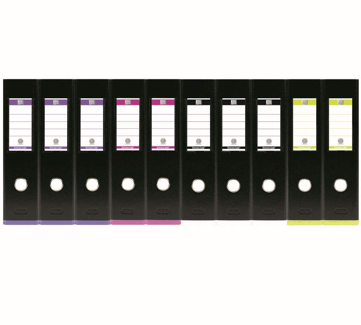 Oxford Ordner A4, myColour, 8 cm breit, zweifarbig schwarz sortiert, 10 Stück