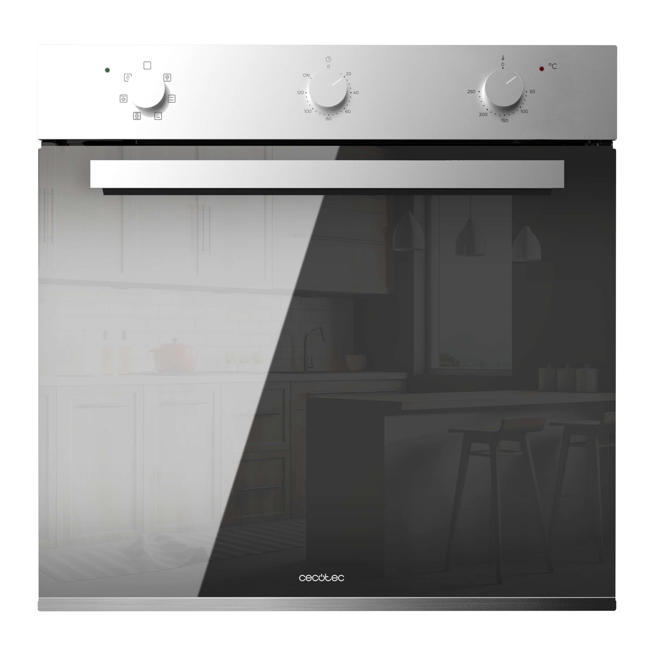 Cecotec Horno Integrable Multifunción 70L Bolero Hexa M236000 Mirror Time. 2800W, 6 Funciones, Temporizador, Steam Base XXL, Steam Assist, Steam EasyClean, Cooling Fan, Modo Defrost, Convección