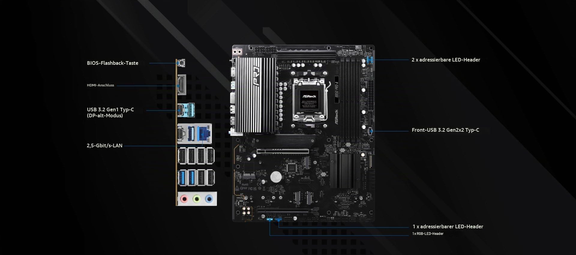 MB ASRock AMD AM5 B850 Pro-A