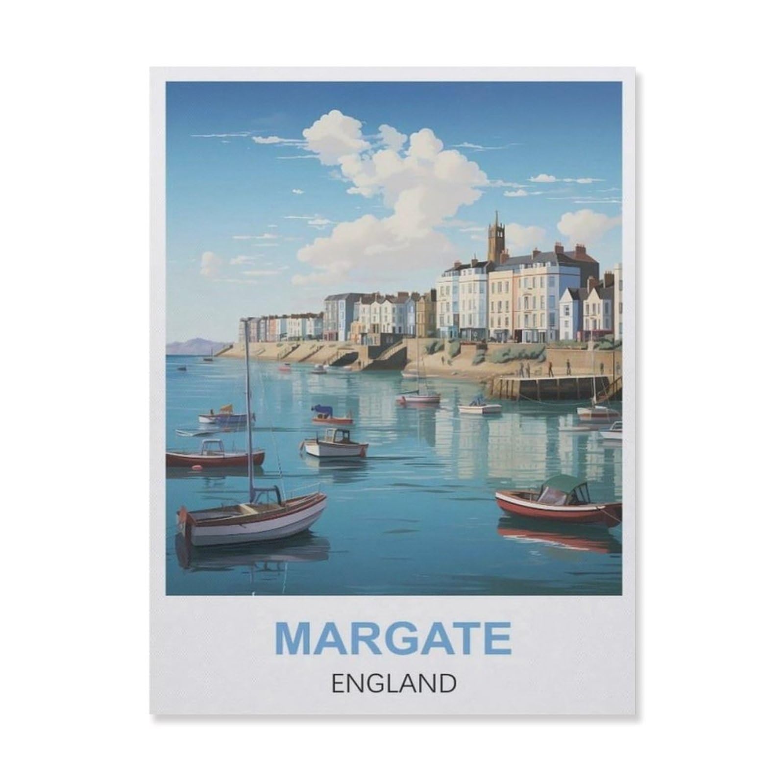 Funny Metal Tin Sign Wall Decor，Margate England(30x40cm）