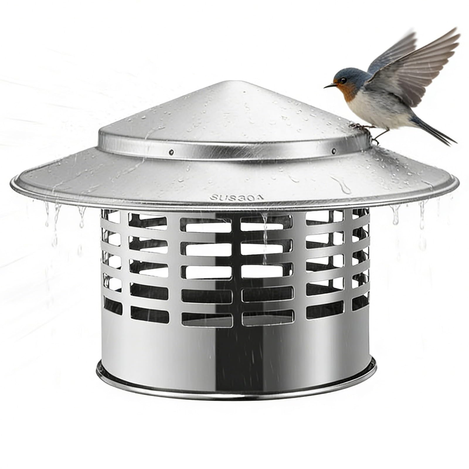Tuyau pluie couvercle de cheminée rond en acier inoxydable 110mm 200mm