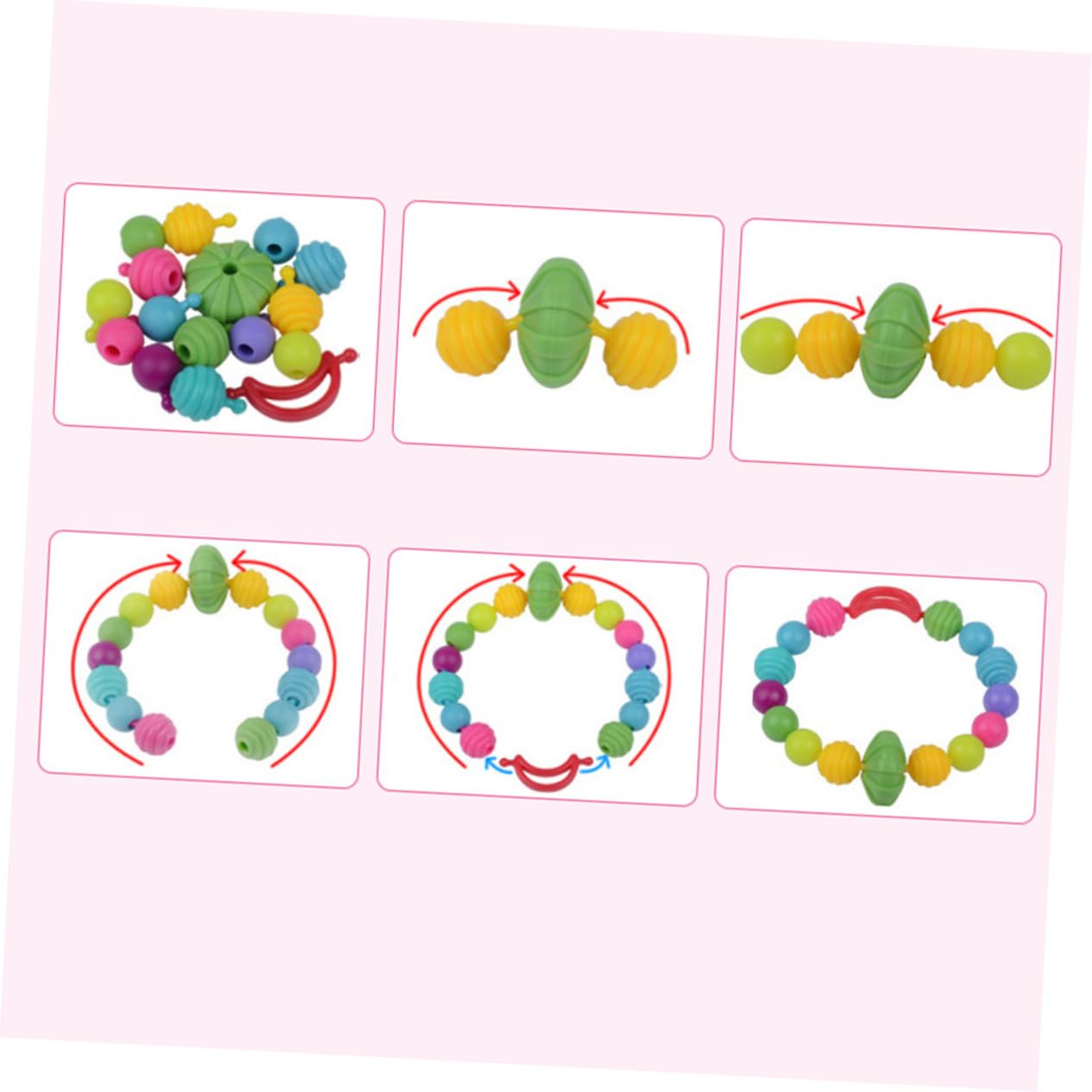 Gatuida Juego de Cuentas de Plástico DIY para Niñas, Caja Portátil