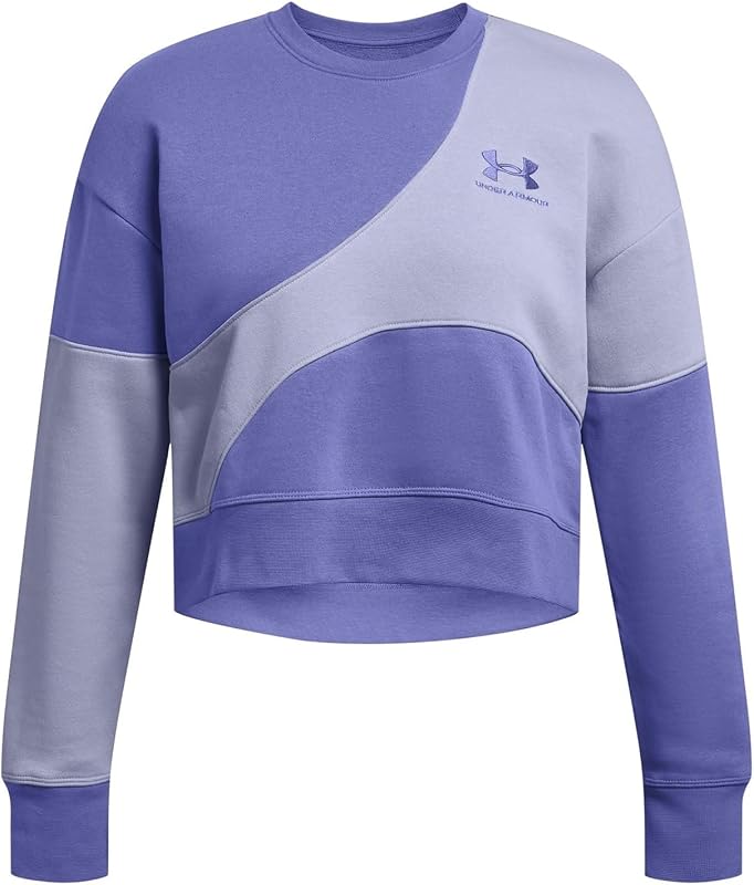 Under Armour Essential Fleece Crop Viola Donna Girocollo Oversize Felpa Essential Fleece Crop
