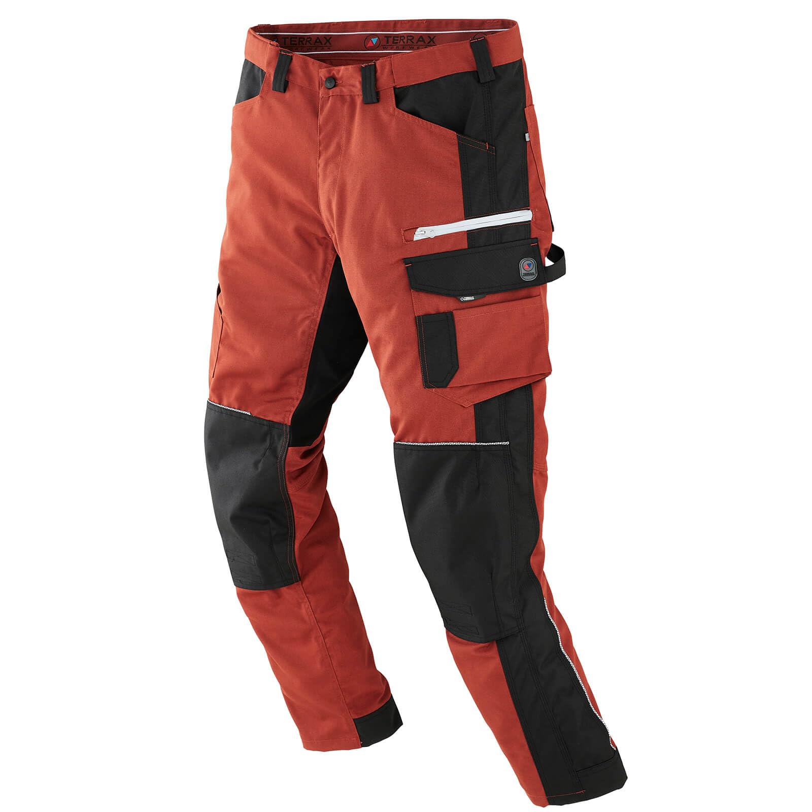 Terrax Workwear Herren Arbeitshose mit Knietaschen - Bundhose mit vielen Taschen und reflektierenden Details