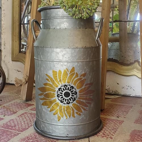 Miniatura 4 de Plantilla bohemia de girasol de 12 x 12 pulgadas para pintar sobre madera, lienzo, papel, tela y muebles, plantillas florales reutilizables para