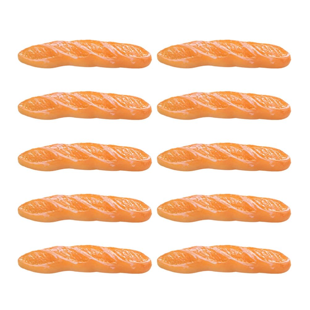 Abaodam10pcs Dollhouse Mini Bread Models Artificial French Long Bread Fake French B-aguette Model Simulation Bread Tiny Bread Diplay Pretend Bakery Kitchen Toy