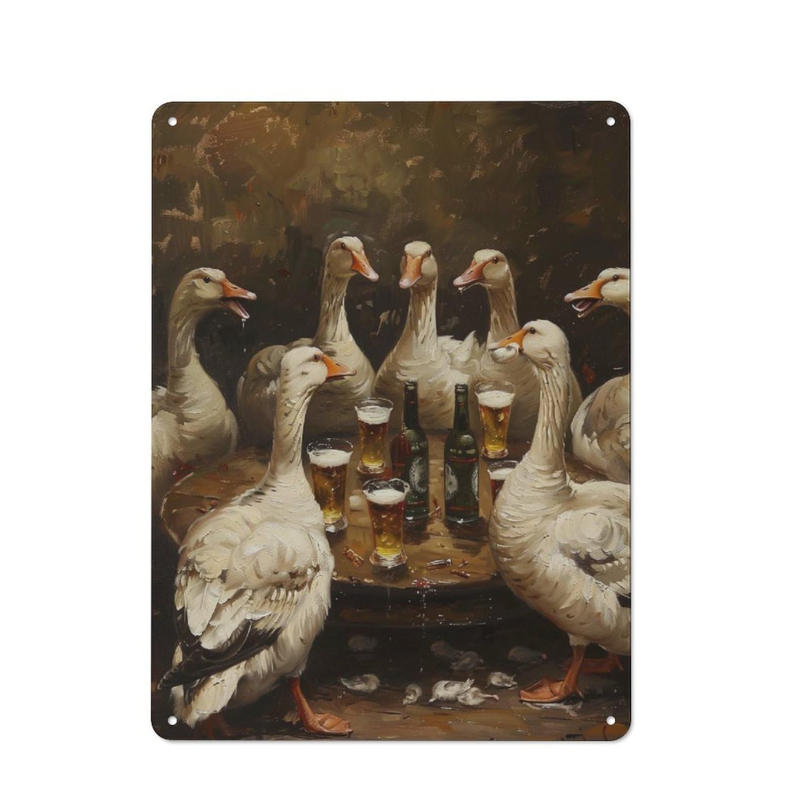 Junmoney Gooses Beer Toast Vintage Metal Wall Sign 40X30cm For Garage Or Workshop, For Metal Sign Collectors, For Garage And Workshop Walls