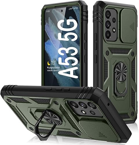 Miniatura 69 de PASNEW Funda para cámara Samsung Galaxy A15 5G, soporte metálico de grado militar, resistente a prueba de golpes, carcasa rígida para Samsung A15