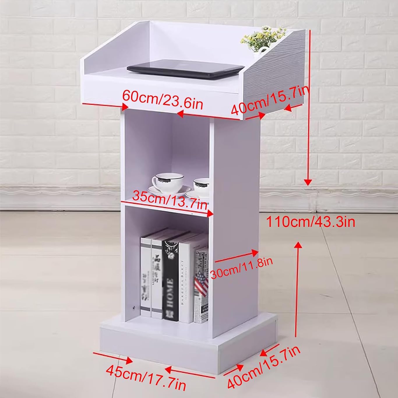 Church Church Podium – Podium de formation des enseignants – Table de réception pour réception de réception, consultant en stationnement, accueil pour restaurant, mariage, noir (teck)