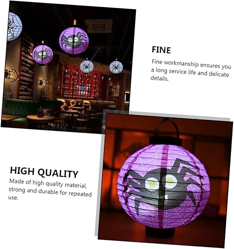 Miniatura 4 de DOITOOL 6 linternas de papel de Halloween con luces LED de bruja de calabaza, decoraciones portátiles para fiestas, festivales, eventos, fácil