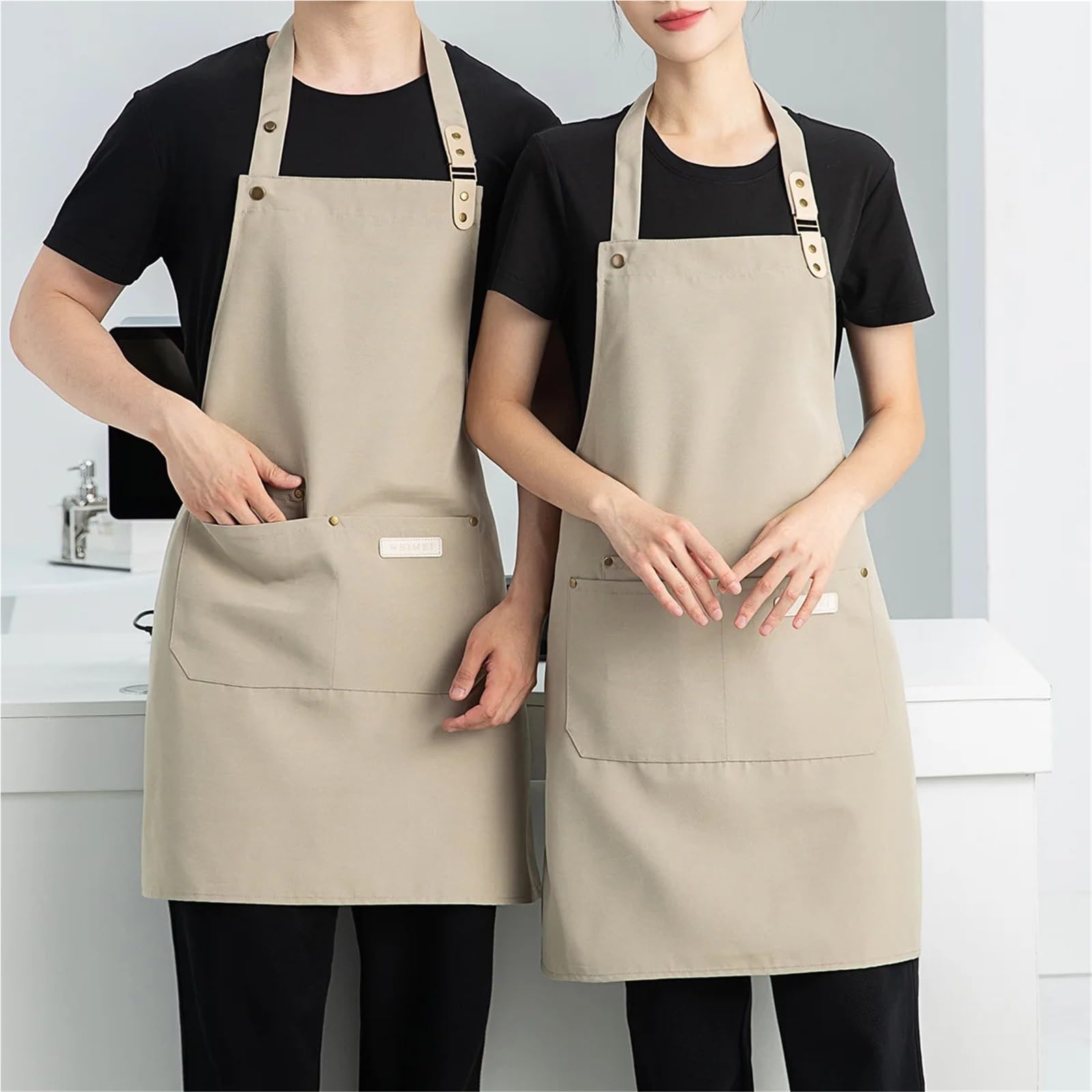 Delantal de chef 2 piezas, lona impermeable unisex para Cocinar