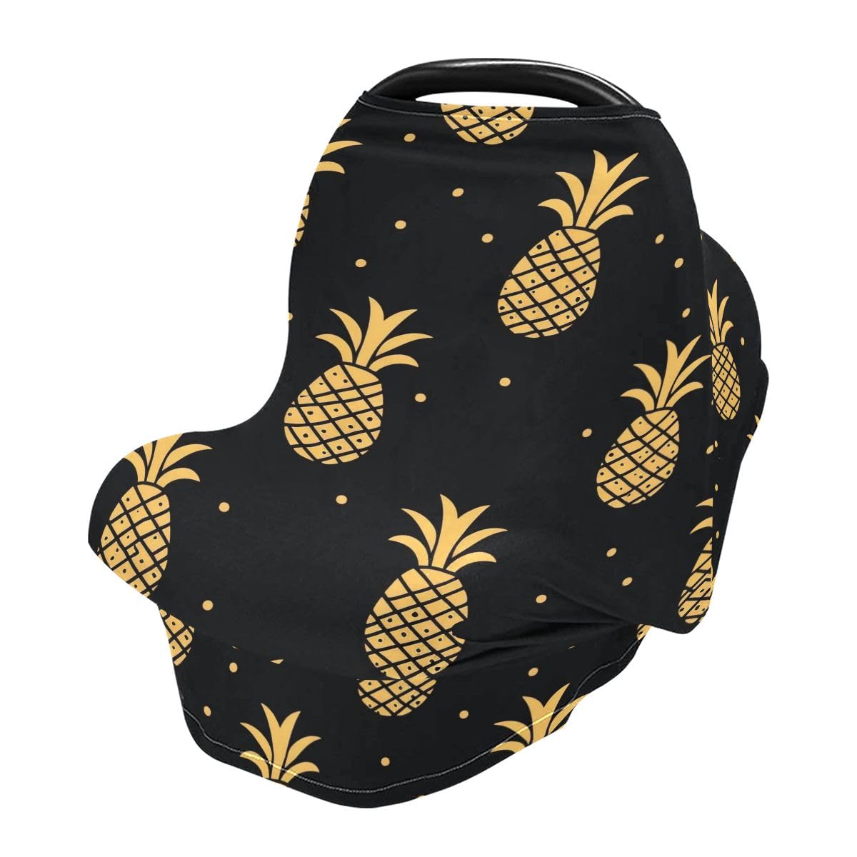 Gold Pineapples Baby Car Seat Cover Nursing Covers Breastfeeding Scarf Infant Carseat Canopy for Mom Baby Gift